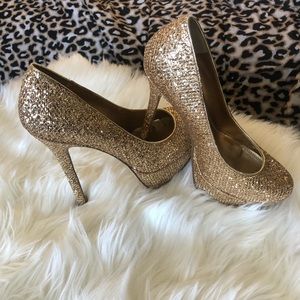 BAKERS Melina Gold Platform pumps